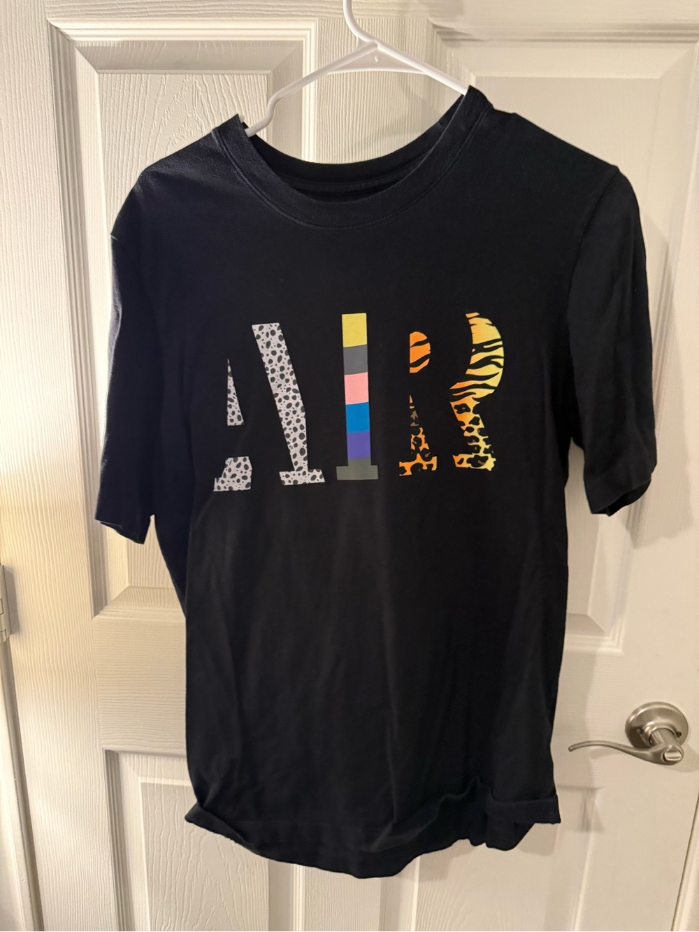 Nike Black Tee with Multicolor AIR Graphic